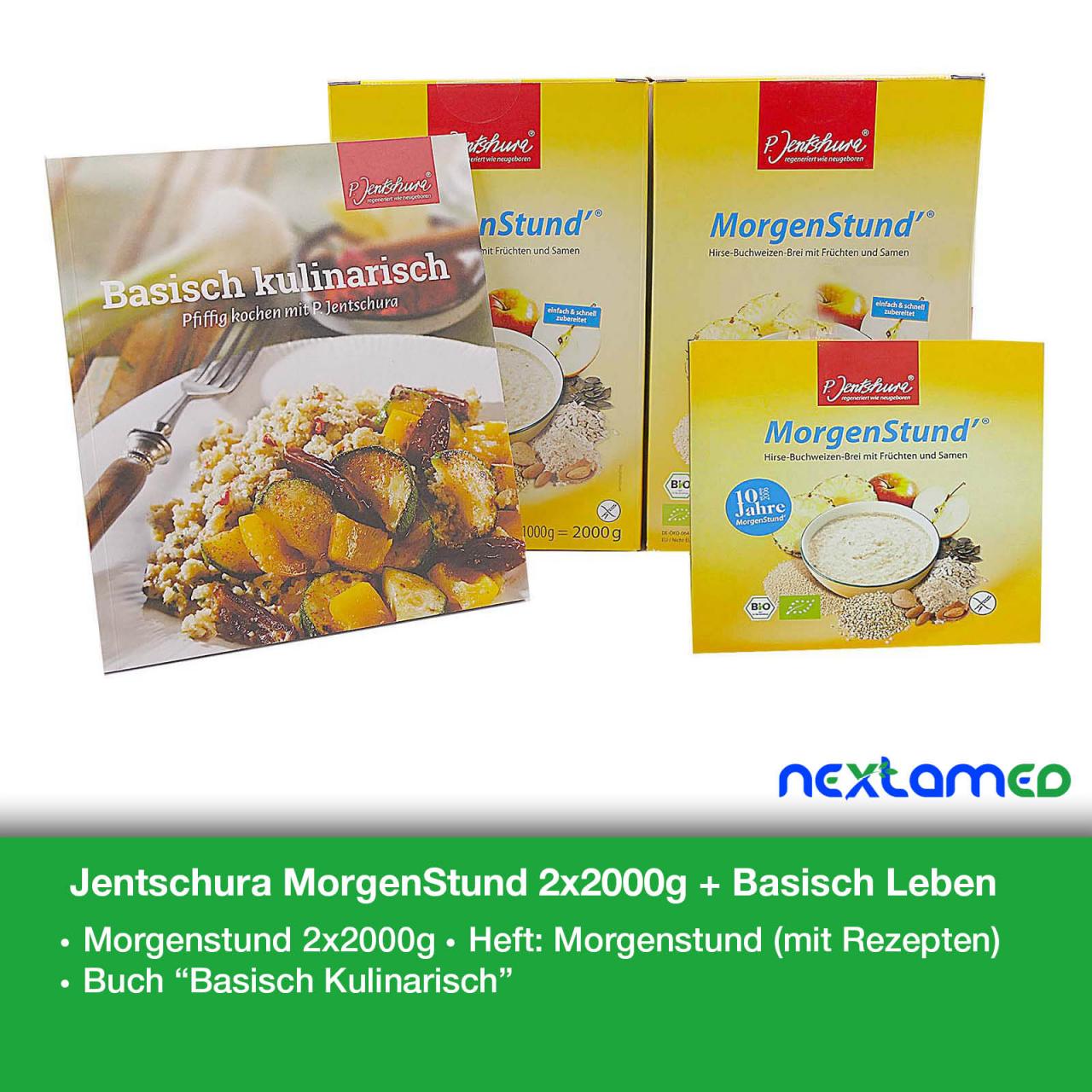 Jentschura- MorgenStund 2000g BundlePreis + GRATIS Zugaben Jentschura Morgenstund 2x2000g + Basisch Kulinarisch +