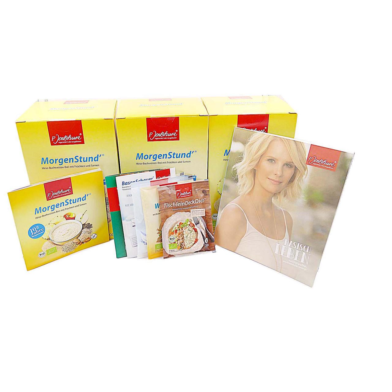 Jentschura- MorgenStund 2000g BundlePreis + GRATIS Zugaben Jentschura Morgenstund 3x2000g + Basisch Leben + 5Proben