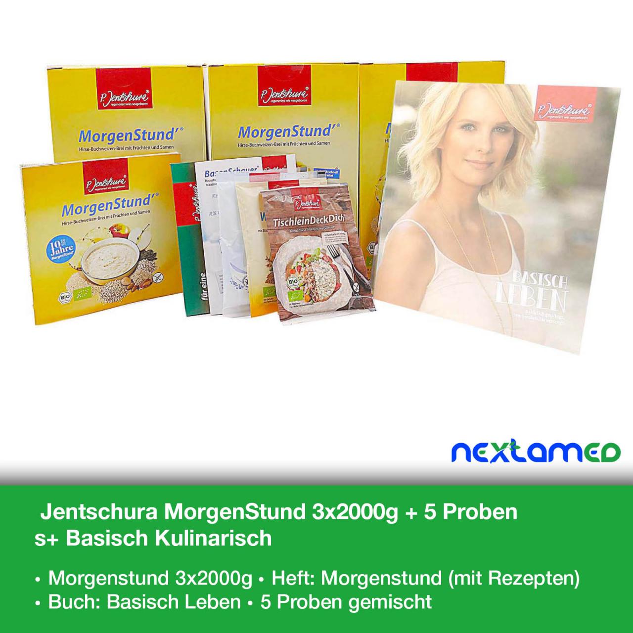Jentschura- MorgenStund 2000g BundlePreis + GRATIS Zugaben Jentschura Morgenstund 3x2000g + Basisch Leben + 5Proben +